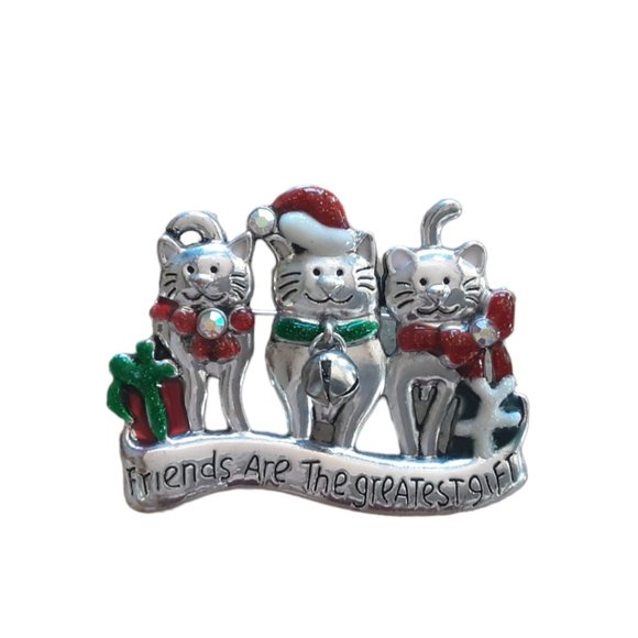 "Friends Are The Greatest Gift" Christmas Pin - Picture 1 of 3